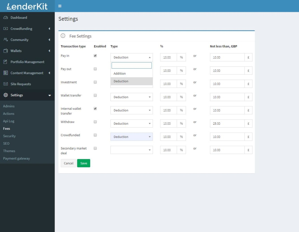 LenderKit-fees-management-module-1029x800 Private Equity Crowdfunding or How to Digitize Your Private Equity Business