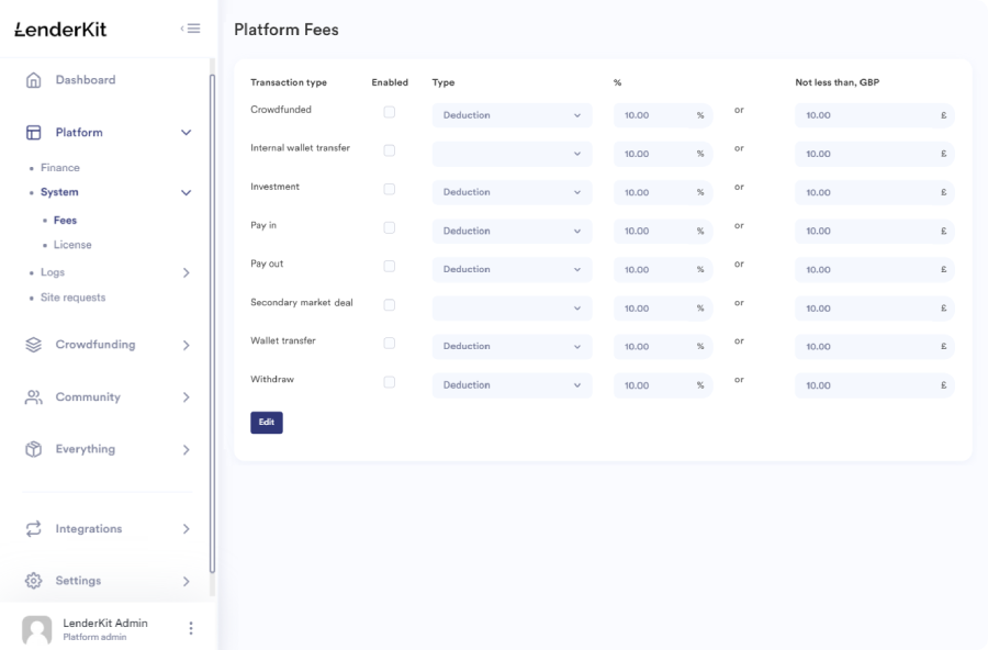 Fees management module