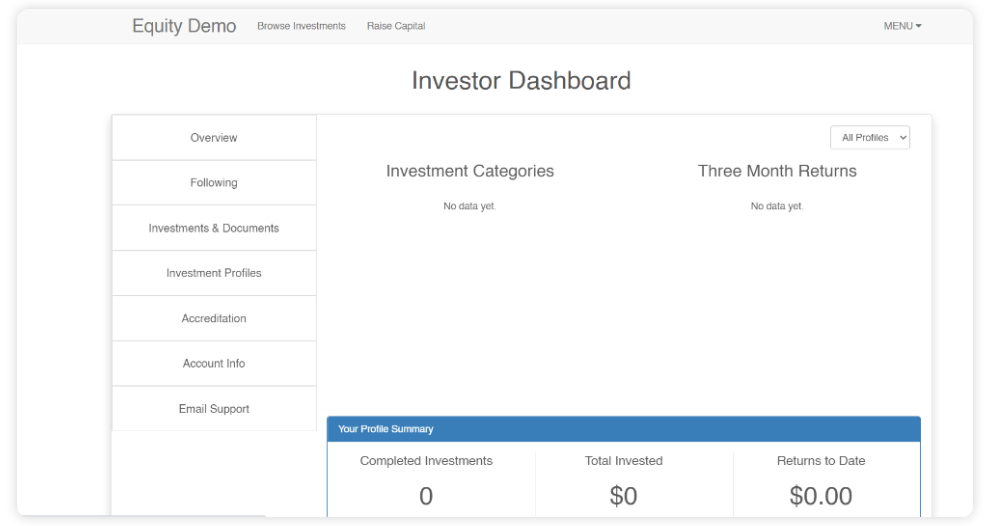 crowdengine-investor-dashboard Crowdfunding Software Providers in the USA