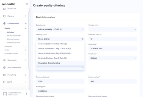 regulation crowdfunding software offering creation process updated