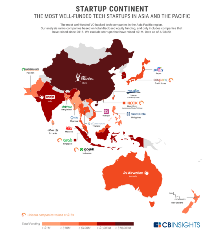 startup-continent-asia-map Crowdfunding in Asia: What Countries are Leading the Game?
