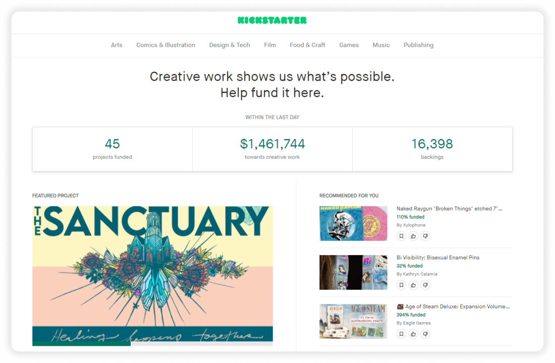 kickstarter crowdfunding platform for filmmakers