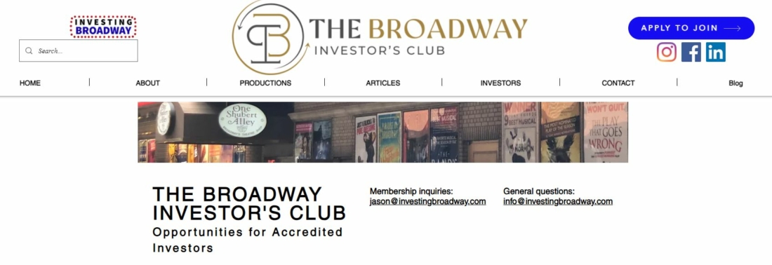 broadway-investors-club-1100x378 Crowdfunding for Theaters: Tailoring Campaigns for Local Impact