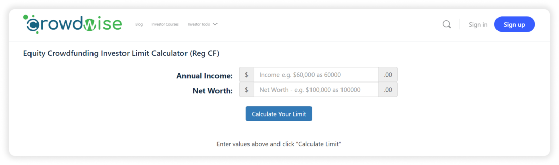 crowdwise-investor-limit-calculator-1100x325 Top 5 Investment Calculators and Why You Need Them