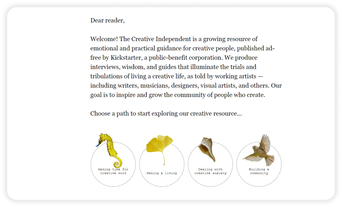 Kickstarter The Creative Independent