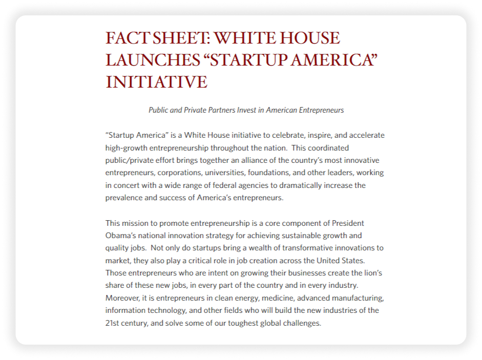 Startup America initiative