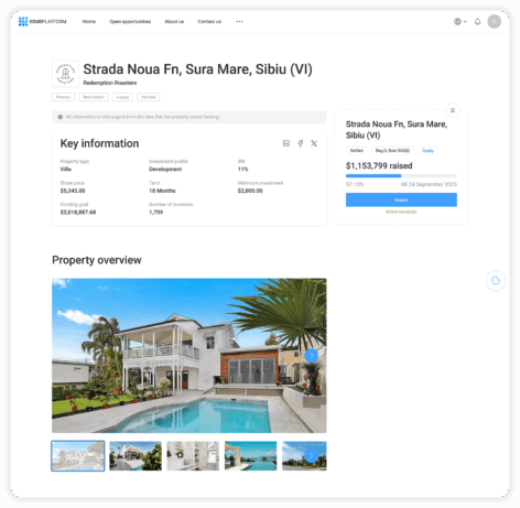 Offering overview - investor portal