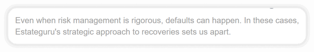 Estateguru default management strategy