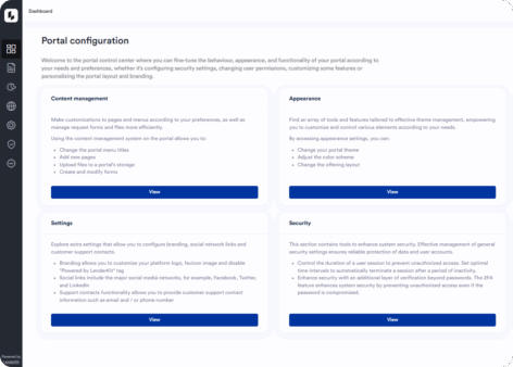 admin portal theme options