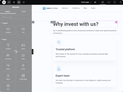 elementor-based crowdfunding theme preview