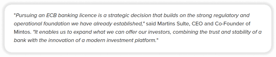 mintos pursuing a banking license