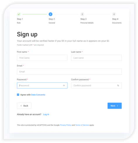 Investor Sign Up Process